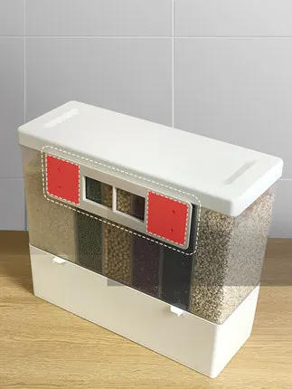 

Home ultra-press type whole grains wall-mounted grain storage box storage box sealed beans kitchen grid rice bucket