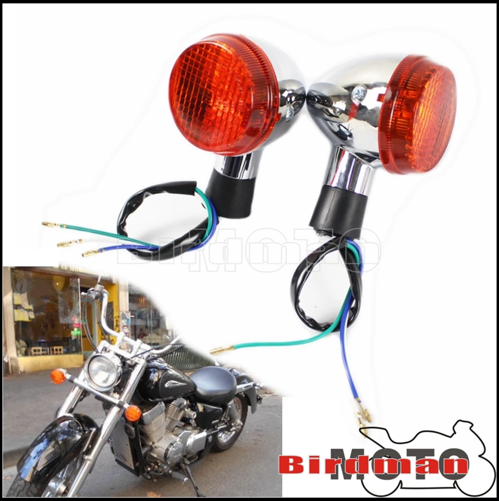 

Motorcycle Front Turn Signal Light Amber Light Emark E13 Blinkers Indicators Signal Lamp For Honda Shadow 400 750 VT750 2004-07