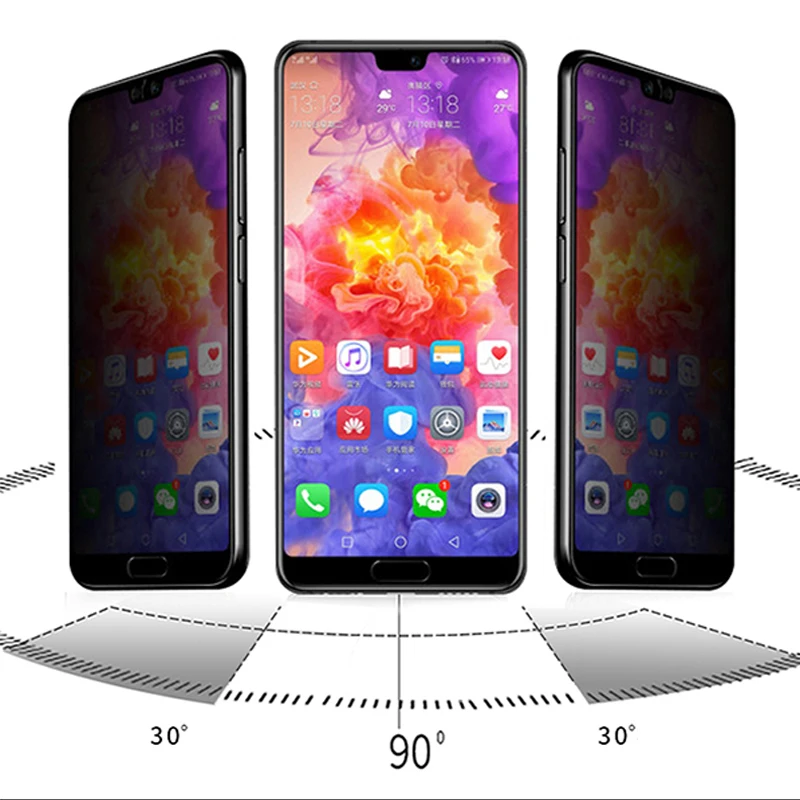 Закаленное антишпионское стекло для Huawei P40 Lite Защитная пленка экрана в полной