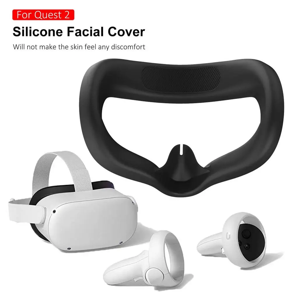 

For Oculus Quest 2 VR Glasses Silicone Eye Mask Cover Anti-sweat Anti-leakage Light Blocking Eye Cover Pad For Oculus Quest 2