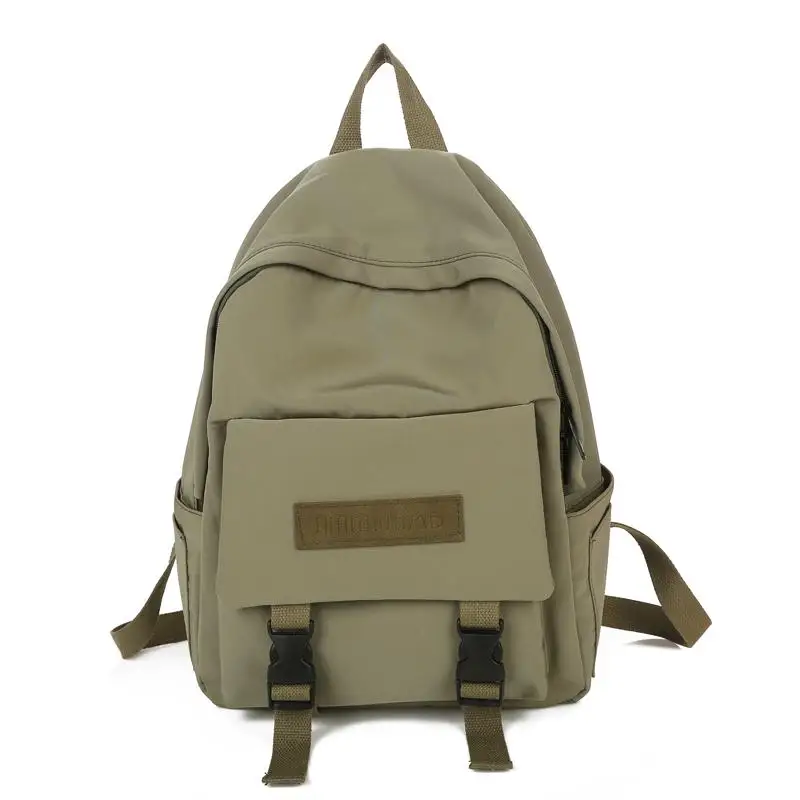 Khaki Green Новинка, женский рюкзак, Одноцветный, для колледжа, Большая вместительная сумка, модный, Повседневный, для улицы, для путешествий, рюкзаки для женщин, Mochilas - Цвет: Khaki Green