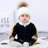 3 24m baby knitted v neck sweater infants pure cotton outerwear boy suit spring and autumn warm split fashion clothes