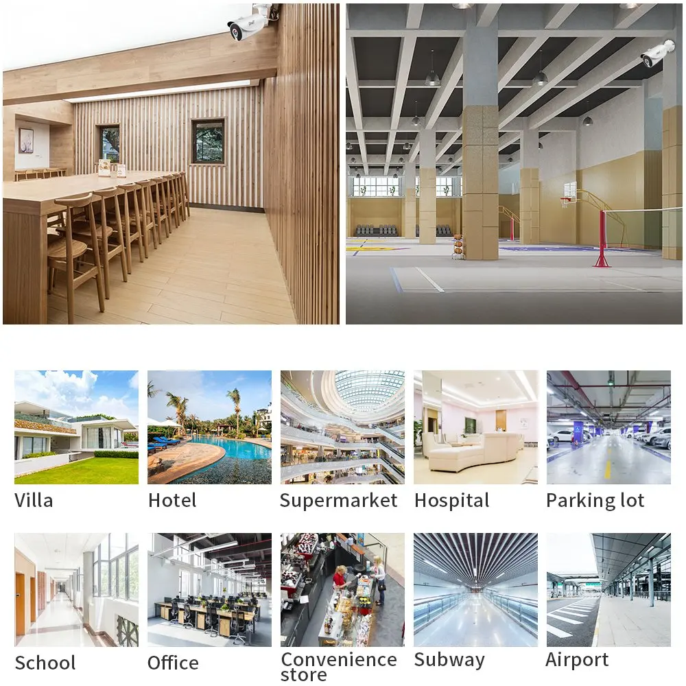 Камера видеонаблюдения H.265 водонепроницаемая домашняя камера безопасности POE 1080p