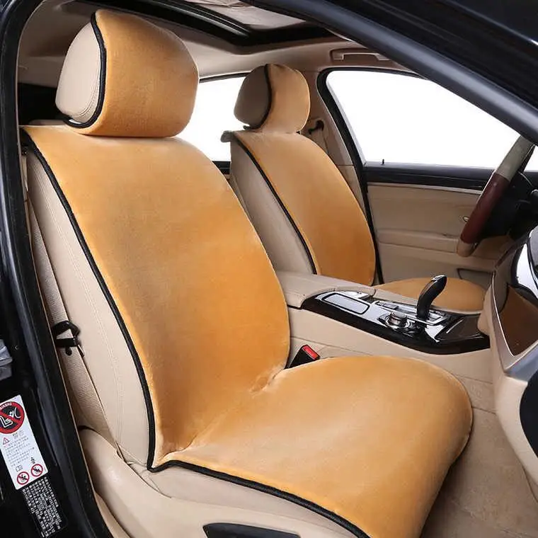 Faux fur Car Seat Cover winter White Universal Automotive interior Artificial Cushion For toyota Kia Mazda | Автомобили и