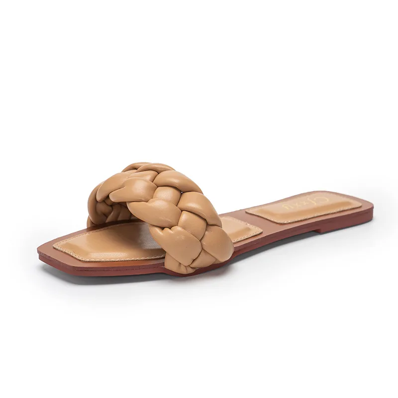 

Vintage Women's Sandals Weave Light Women's Beach Shoes Flat Leisure Pumps Women's Slippers Zapatillas Mujer Female Footwear