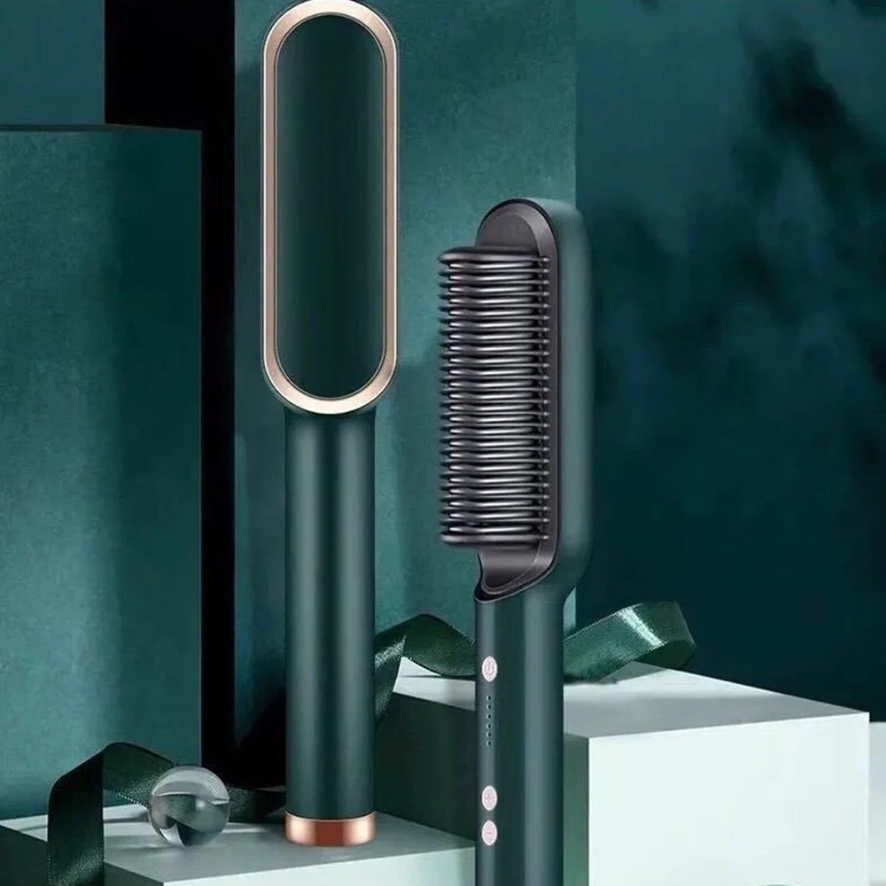 

Hair Care Professional PTC Heating Hair Straightener Curler Styler Brush Straighting Ceramic Curling Iron Hot Comb Brushes