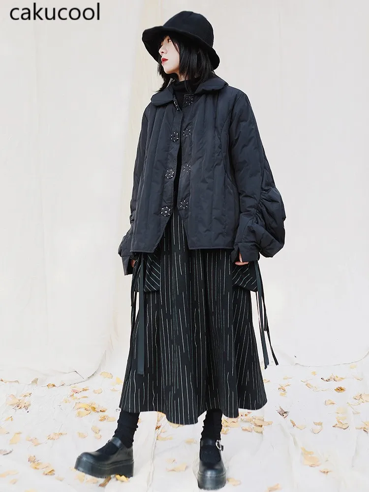 Женская зимняя куртка в стиле ретро Cakucool тонкий пуховик с 90% белым утиным