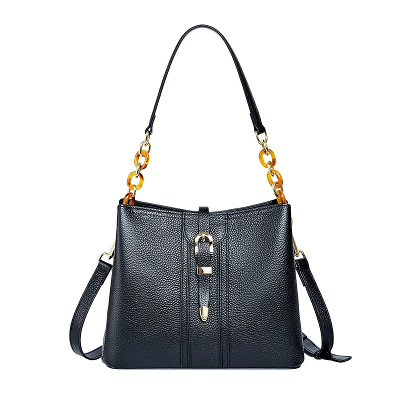 

YourSeason Fashion Ladies Bucket Bag Genuine Leather 2021 Cowhide Women Shoulder Crossbody Large Capacity Versatile Handbags