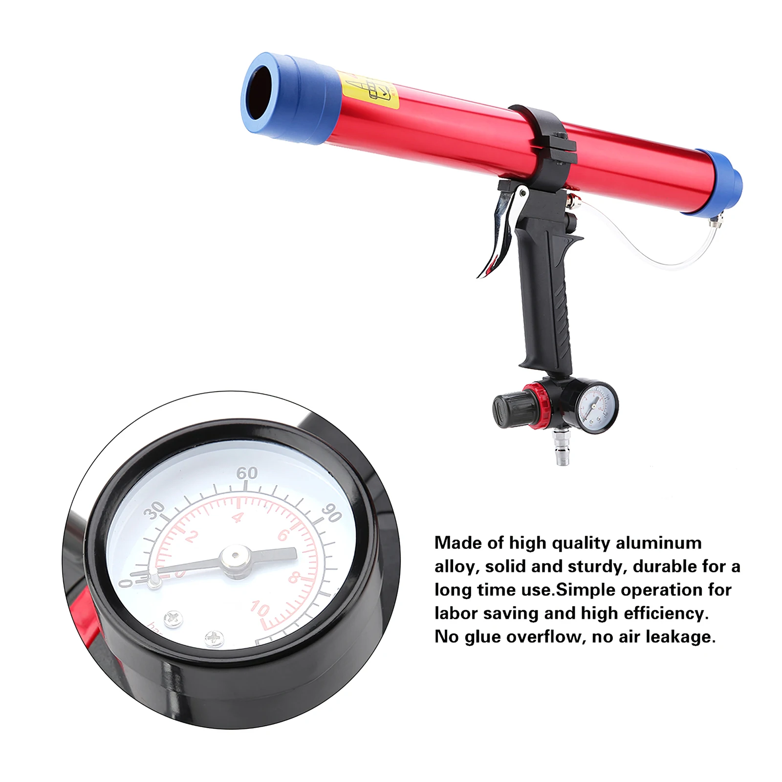 

Air Caulking Cartridge Sealant Gun Pneumatic Glue Gun Dripless For Glass Aluminum Alloy Airtight Caulking Gun 300-600ml