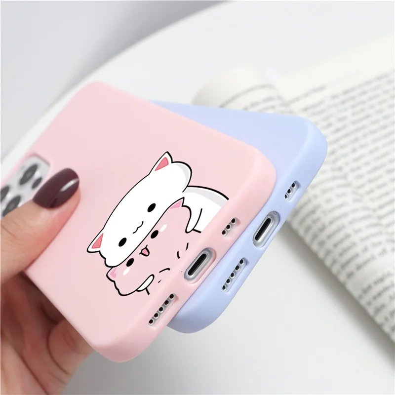 

Cute Cat Case For Samsung A32 A52 A50 A70 A51 A71 A72 A40 A20e A31 A21S Silicone Soft Cover For S21 S20 FE S8 S9 S10E Plus Case