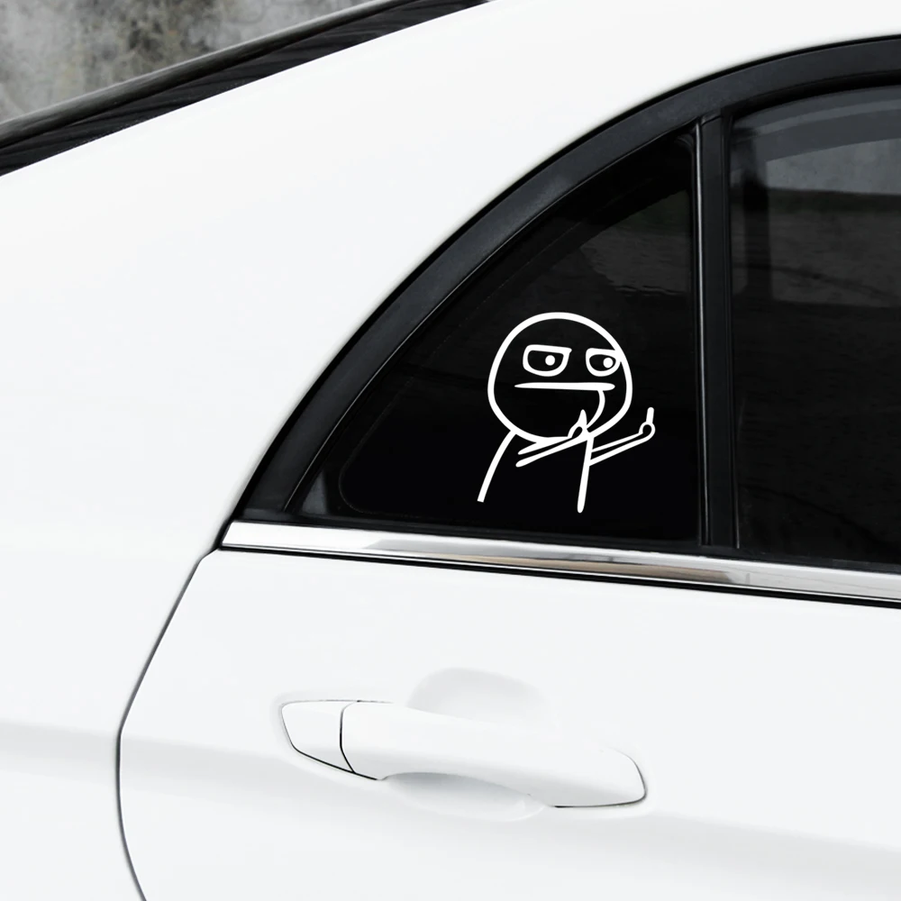 Funny Cartoon Middle Finger Car Sticker Motorcycle Decal for Renault Clio Duster Trafic Megane 3 Logan Sport Chevrolet Lacetti | Автомобили
