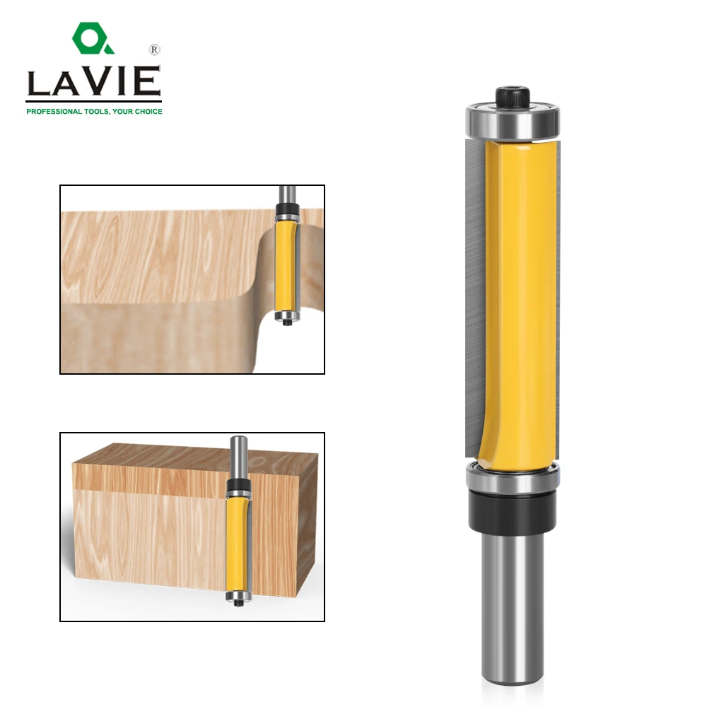 

LAVIE 1pc 12mm 1/2 Shank Top & Bottom Bearing Flush Trim Pattern Router Bit Milling Cutter For Wood Woodworking Cutters MC03010