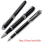Классический дизайн, полностью Металлическая Роскошная деловая Мужская чернильная авторучка, деловая Мужская авторучка для подписи, купить 2, отправить подарок
