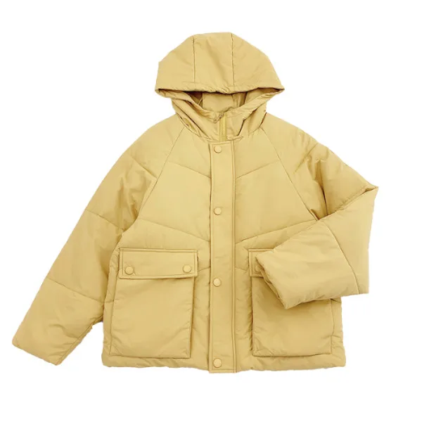 Женское хлопковое пальто 2019 зимнее однотонное короткое пуховое шикарное с