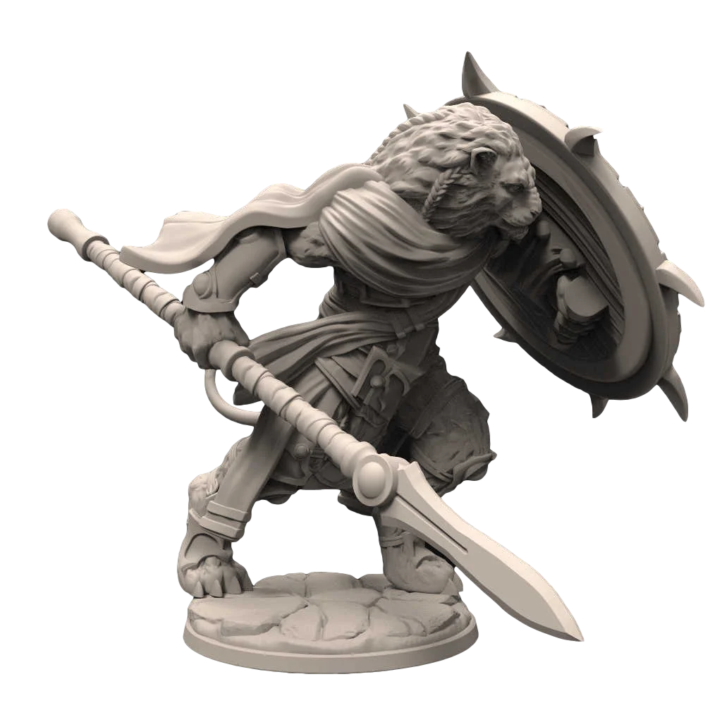 

56mm Resin Model Lion Man Guard Warrior Figure Unpainted DW-015