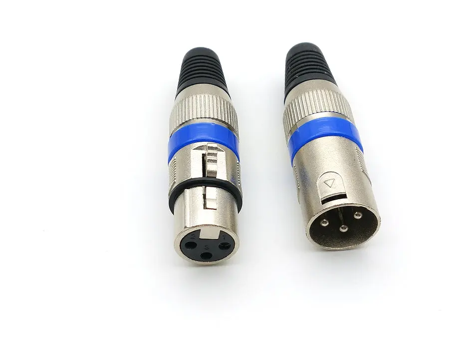 

Nickel Plated 3 pin XLR Audio Cable Connector MIC Male Plug + Female Jack New