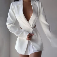 new women elegant blazer clothing workwear lady solid casual coat tops
