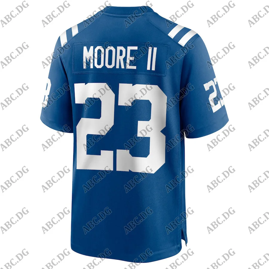 

Customized Stitch American Football Jersey Men Women Kid Youth Indianapolis Kenny Moore II Royal Game Jersey