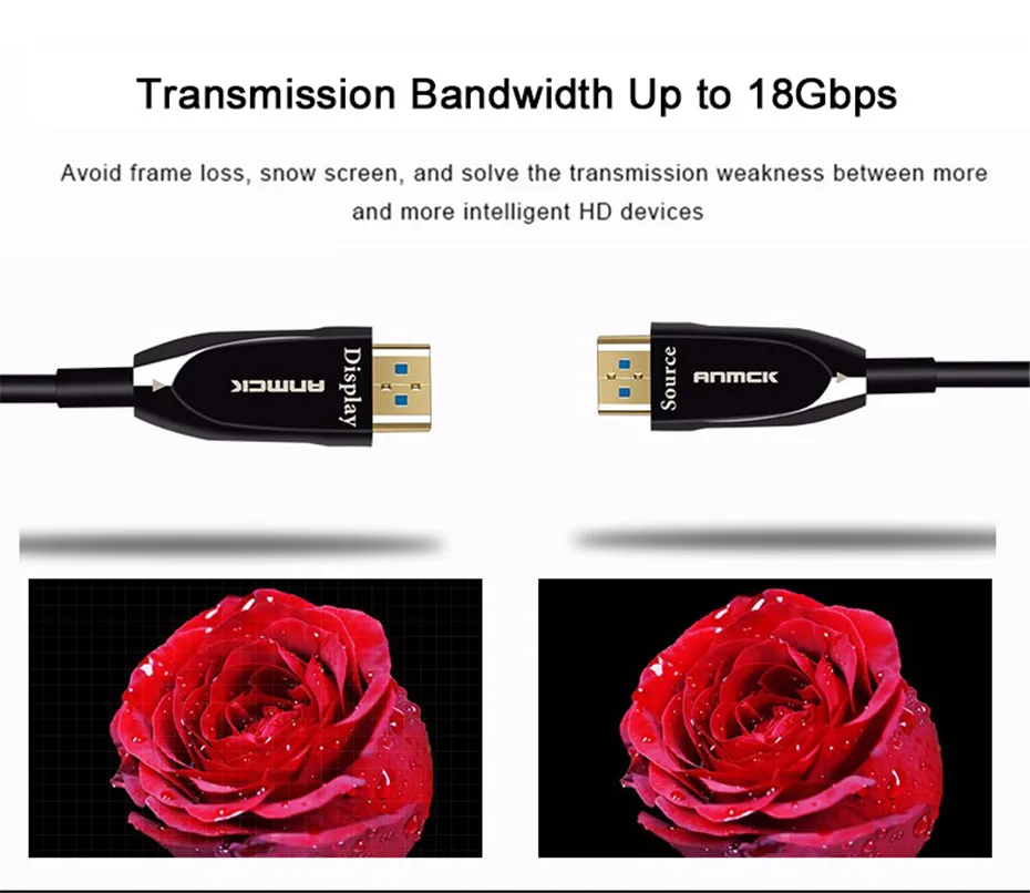 Anmck волоконно-оптический кабель HDMI 2,0 4 к 60 Гц Поддержка ARC 3D HDR 18 Гбит/с HDMI мужчин и мужчин для HD ТВ Проектор Монитор 10 м 15 м 20 м