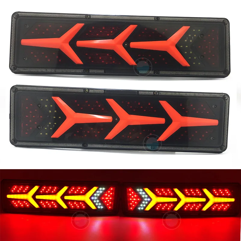 2PCS 24 Dynamic LED Car Truck Tail Light Turn Signal Rear Brake ight Reverse Signal Lamp   Universal Led Rear Stop Tail Ligths