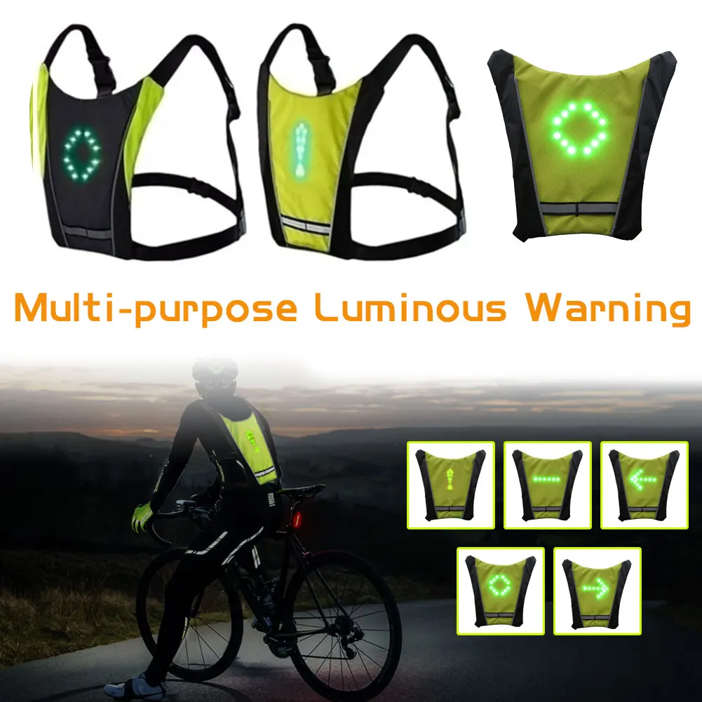 

Cycling LED Signal Vest Bike Safety Wireless Turn Signal Light Riding Running Lighting Vest Safety Reflective Warning Vests