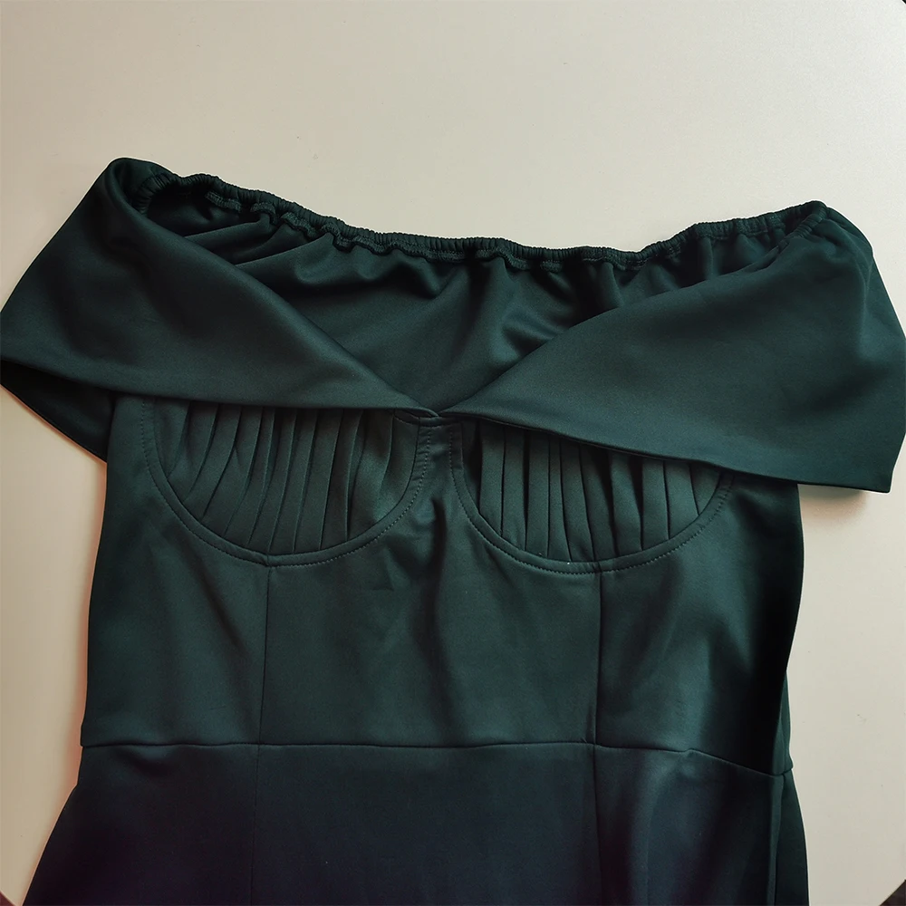 Элегантные вечерние туфли платье сексуальное с открытыми плечами оборками