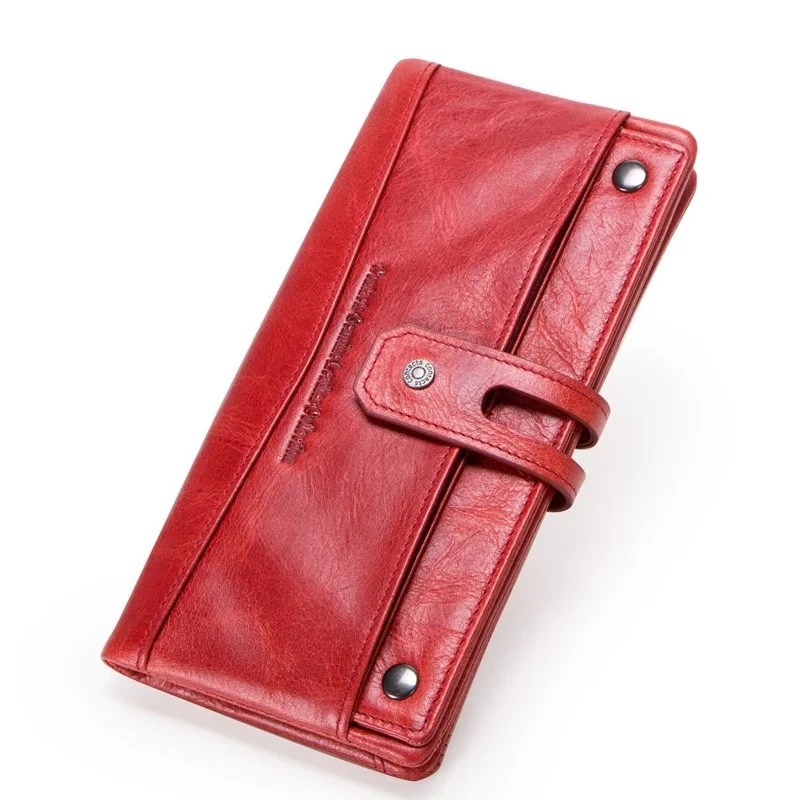 

Женский кошелек из натуральной кожи, модный дизайнерский длинный клатч на застежке, бумажники для мелочи, кредитница, сумочка для телефона