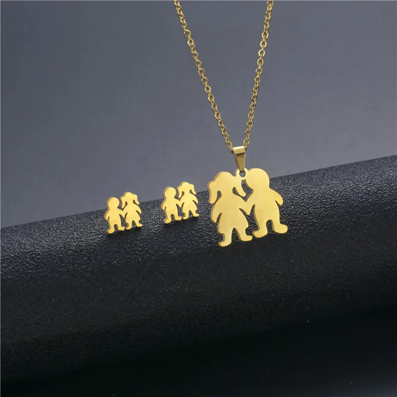 

2021 Stainless Steel Cute Little Cartoon Man Necklace For Women Couple Lovers Pendant Choker Necklace High Quality Gift Jewelry