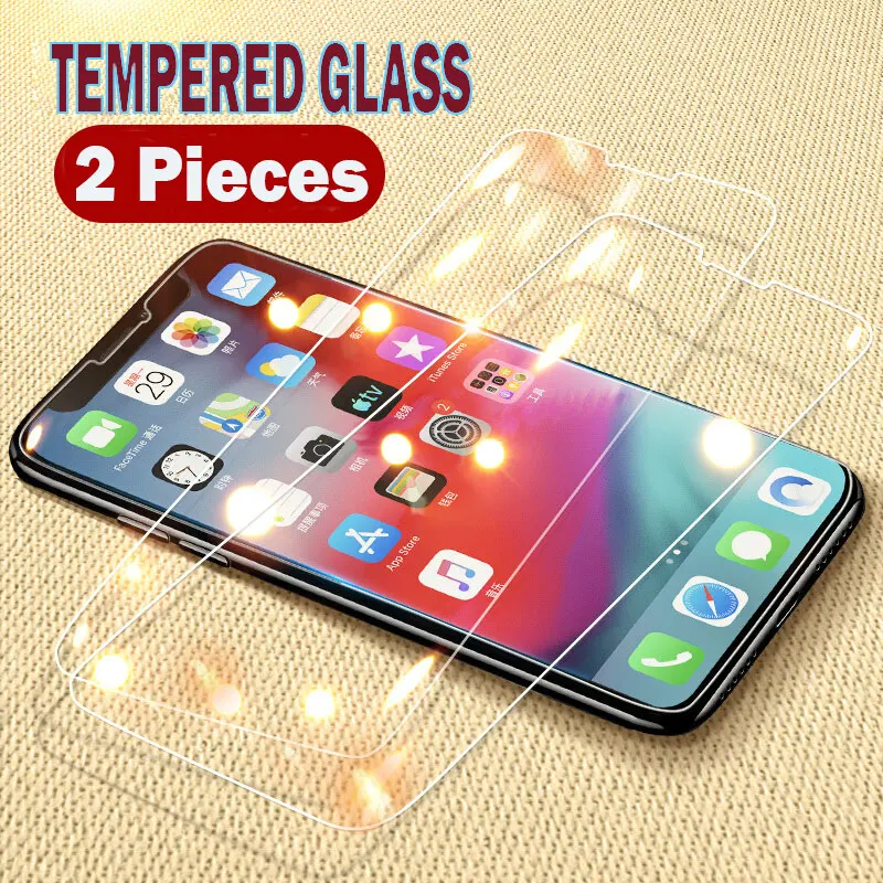 1 2 шт. Защитное стекло для IPhone 6 11 Pro XS Max X XR 8 7 Plus|Защитные стёкла и плёнки телефонов|