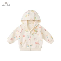 db1220799 dave bella spring baby girls fashion floral print pockets hooded coat cute children girl tops infant toddler outerwear
