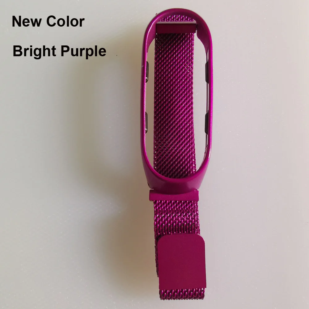 Style2-Bright Purple Mi Band 4 ремешок Miband 4 браслет из нержавеющей стали металлический для оригинального Xiaomi Mi Band 4 ремешок на запястье Miband4 эластичный умный Браслет - Цвет: Style2-Bright Purple