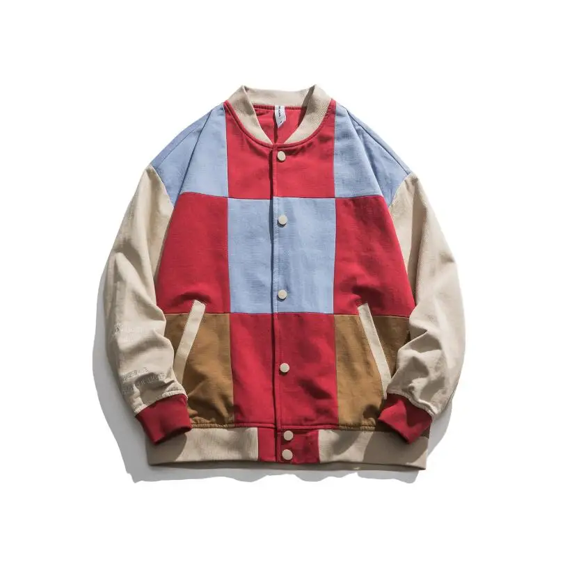 

Весна 2021, японская Свободная куртка с вышивкой букв, Мужская однобортная повседневная мужская блестящая куртка с длинным рукавом в стиле Ха...