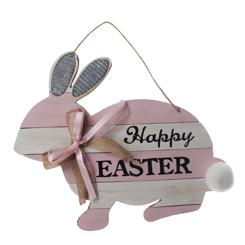 

Деревянный Счастливой Пасхи в виде кролика Банни, подвески, подвесные украшения ремесла домашнего вечерние украшения
