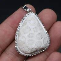 natural ocean stone necklace pendant irregular shape natural stone pendant for jewelry making diy necklace size 26x30 30x40mm