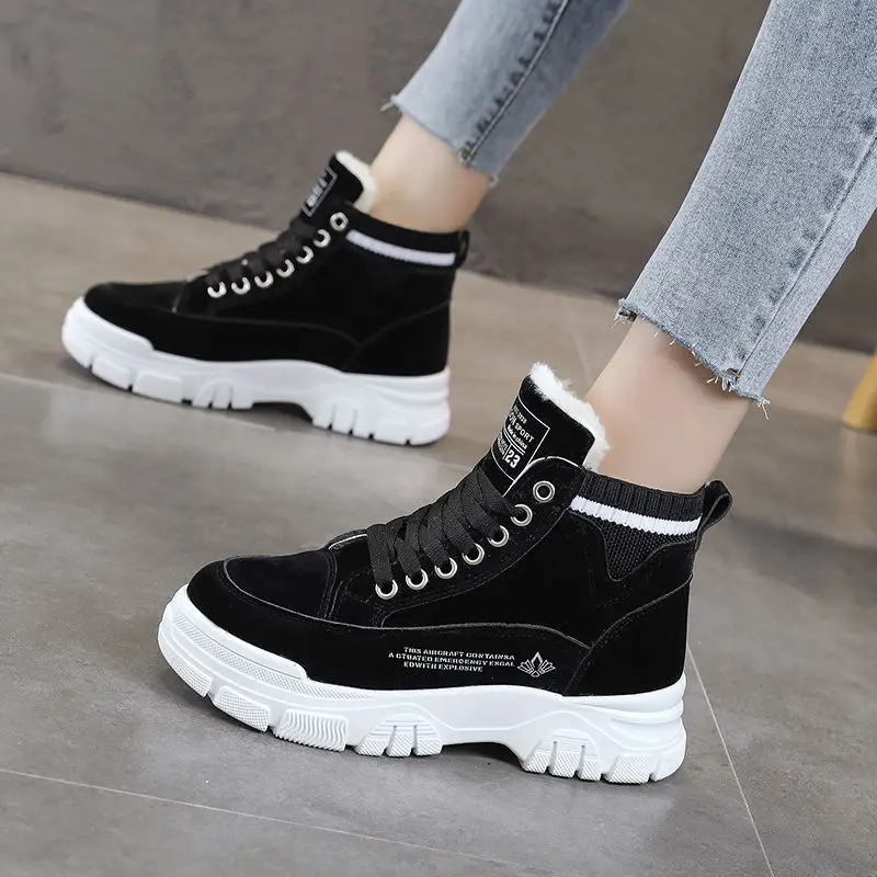 

Women's Boots, Anti-skiing Boots, Warm Shoes, Plush Fur Ankle Boots, Flat Bottom Casual Ultra-light Waterproof Shoes 2021