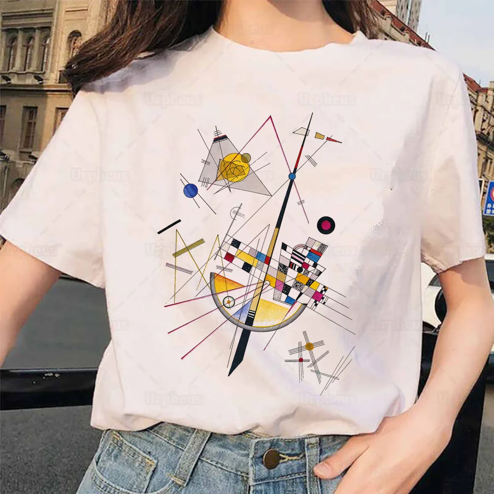 Фото 100% хлопок Vassily Kandinsky, мягкая Натяжная рубашка с принтом, винтажный стиль, деликатное натяжение (1923), новинка, футболка, летний топ, футболки №3