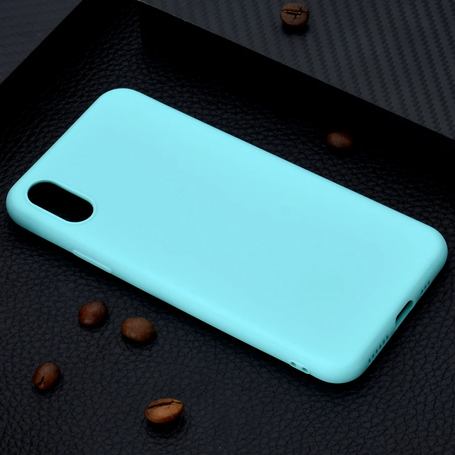 Однотонный мягкий чехол для телефона TPU силиконовый розовый синий тонкий iPhone XS MAX