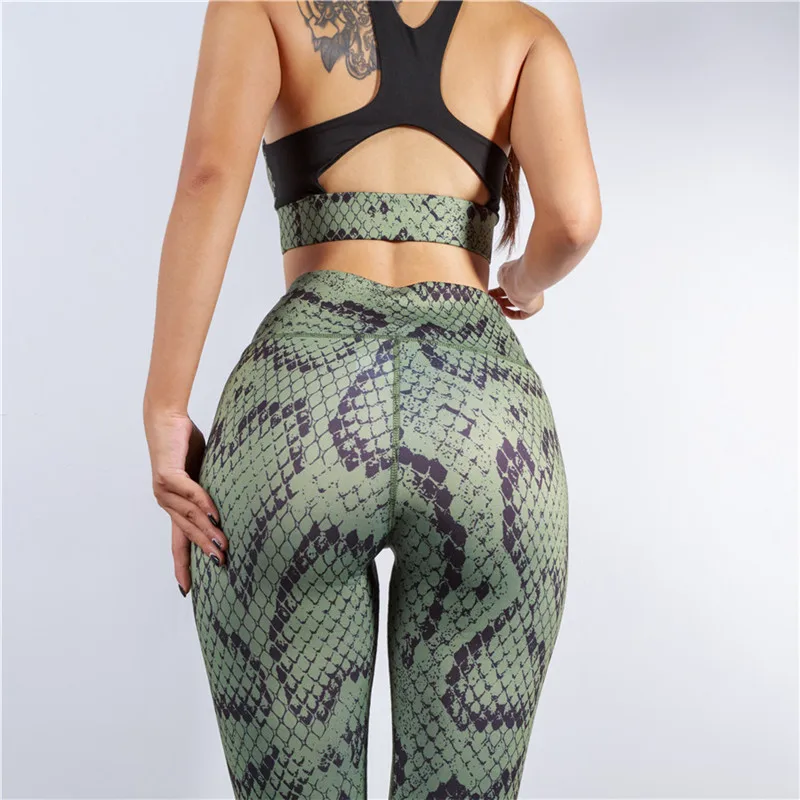 Cool Gym Woman Sportswear 2 Piece Dry Fit Workout Clothes Women Tracksuit Sports Suit Fitness Clothing Female Unique Snake |