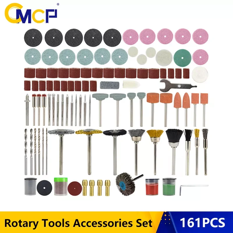 

CMCP Electric Rotary Tool Accessories Kit 161pcs Mini Electric Drill Grinding Rotating Polishing Kits For Dremel Accessories