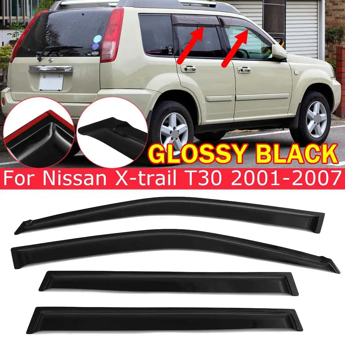 

Окна автомобиля Обтекатели для Nissan X-trail T30 2001 2002 2003 2004-2007 тонированные тент щит Дождь Защита от солнца ветер укрытия