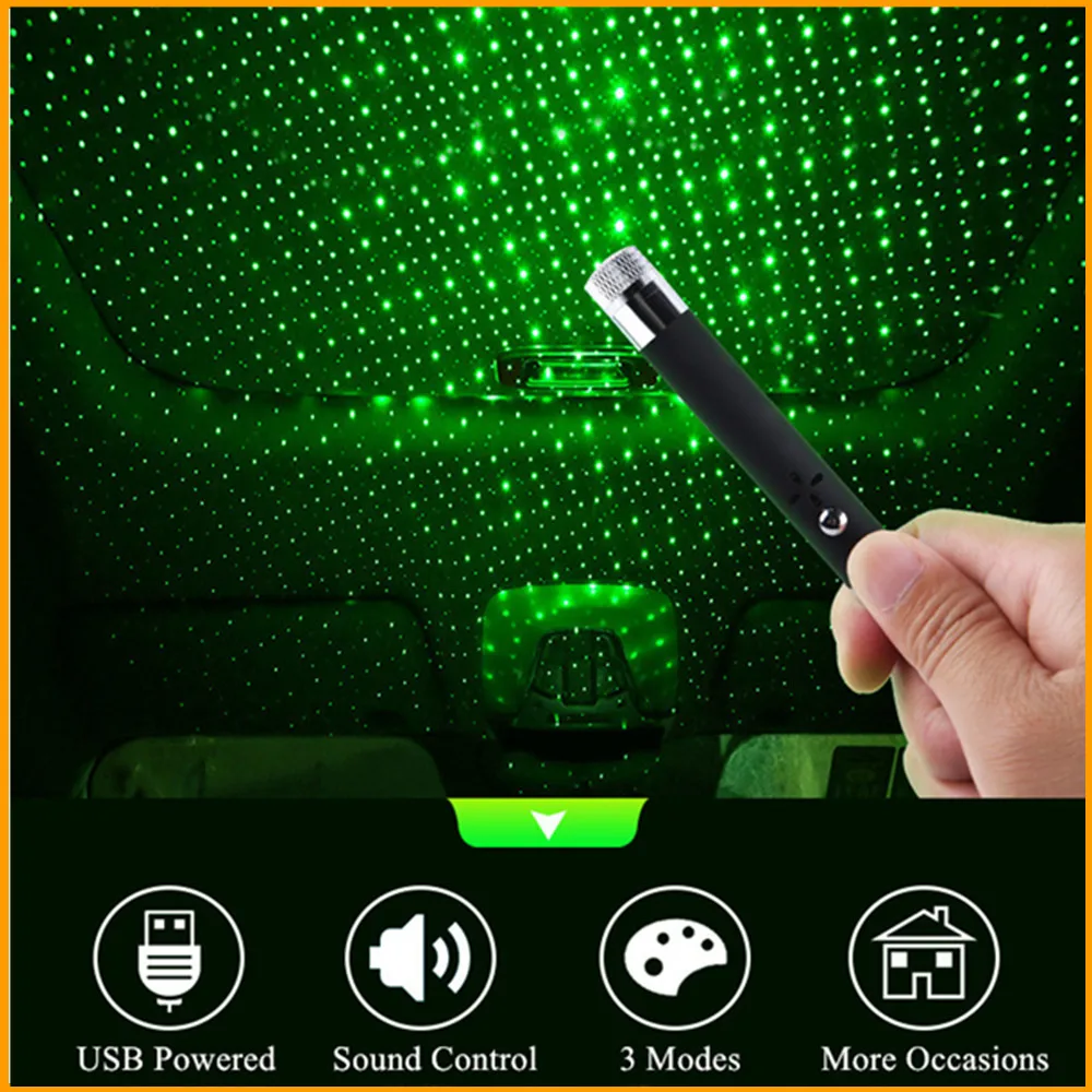 Обновленная красная зеленая фиолетовая светодиодная Лазерная лампа с USB