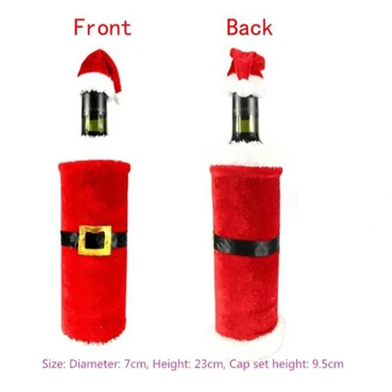 Рождественский ужин Рождественская бутылка вина набор Санта Клаус Кнопка