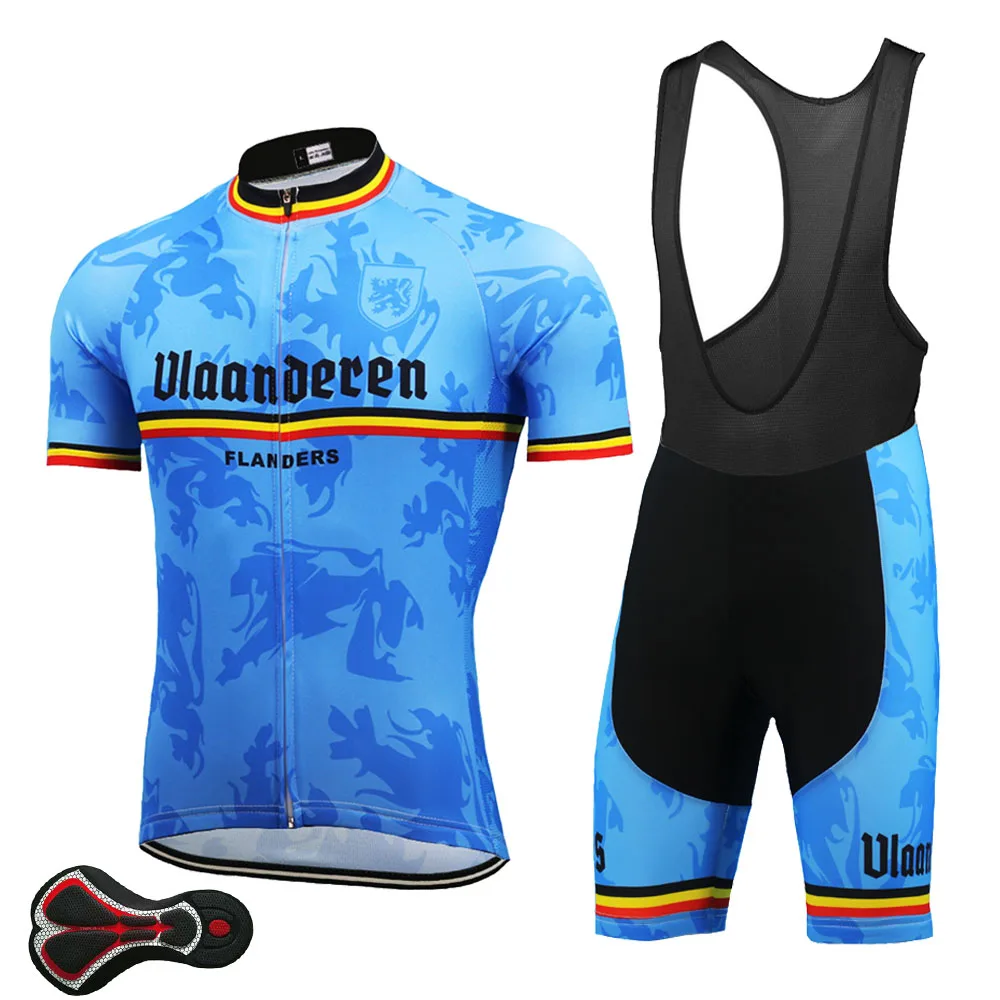 Синий комплект Джерси из Фландрии и Бельгии ropa ciclismo hombre одежда для велоспорта