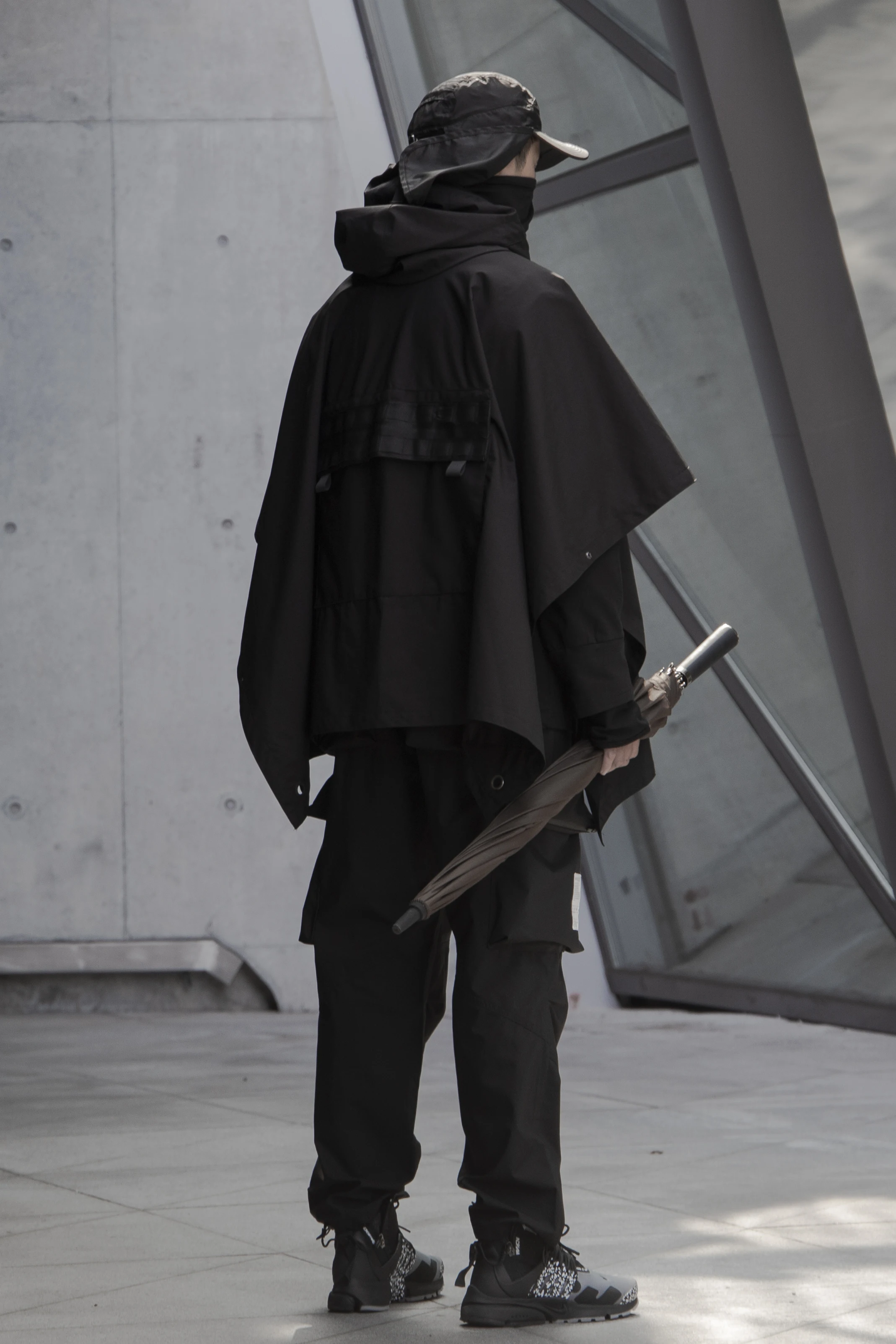 WHYWORKS Techwear Тактический Плащ ветрозащитный водоотталкивающий пончо Авангард хип