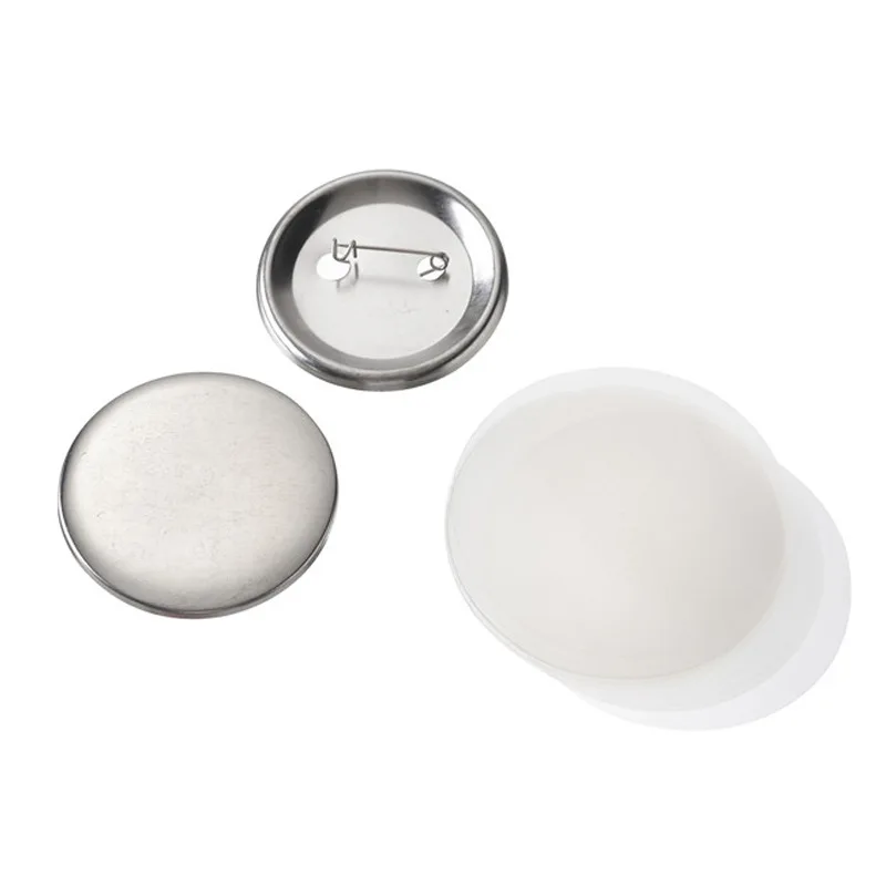 Pin de boton para insignia, materiales ideales para distintivos de ropa, material met&aacute;lico, color blanco, ideal para DIY, 100 piezas por juego-1