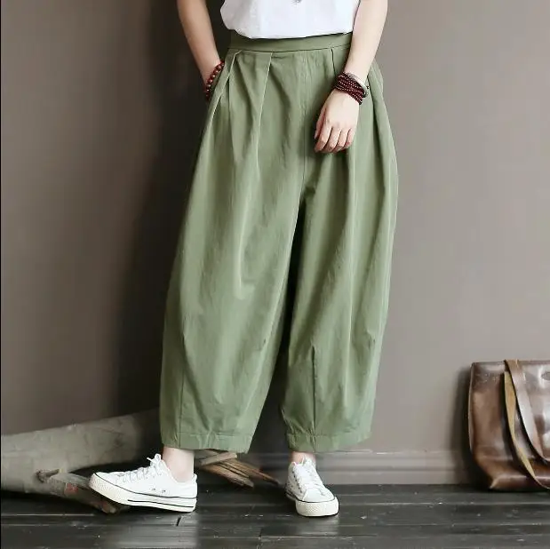 Женские осенние прямые брюки хлопковые с эластичным поясом 2020 Осенние