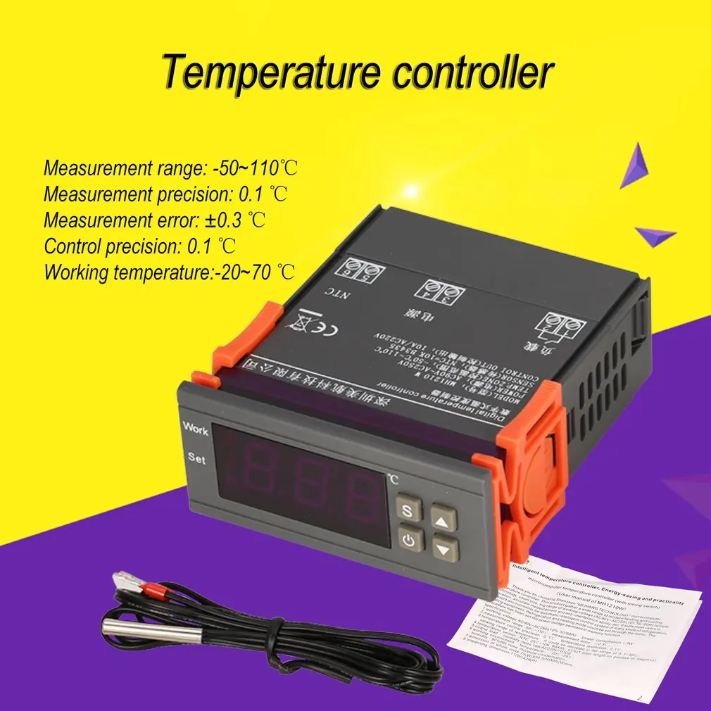 Умный цифровой регулятор температуры MH1210W термостата ler -50 ~ 110 ℃ контроль нагрева