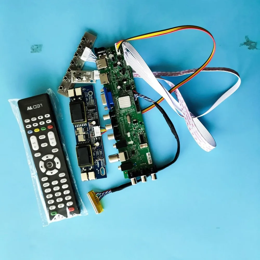 Kit for LTM240CT04 1920X1200 30pin AV TV USB DVB-T2 DVB-T Digital LCD Controller board 4 CCFL Panel HDMI VGA 24"