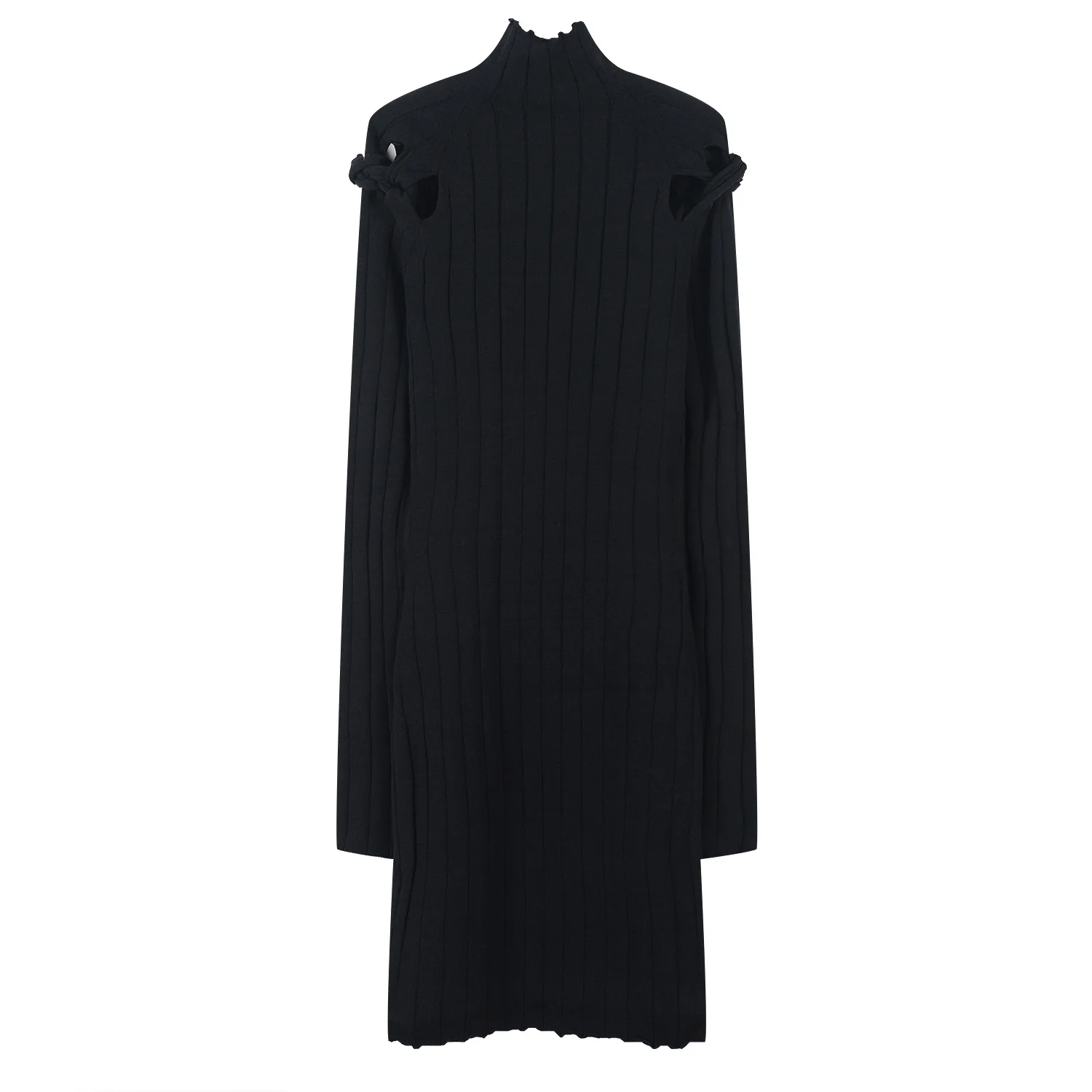 

ENGAGEMENT Zaraing Za 2021 Semi-high Collar Hollow Twist Knit Dress Autumn Long Sleeve Shoulder Long Solid Color Knit Skirt