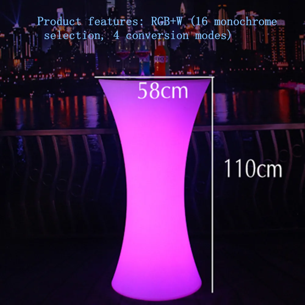 110 см Круглый перезаряжаемый светодиодный светящийся коктейльный стол